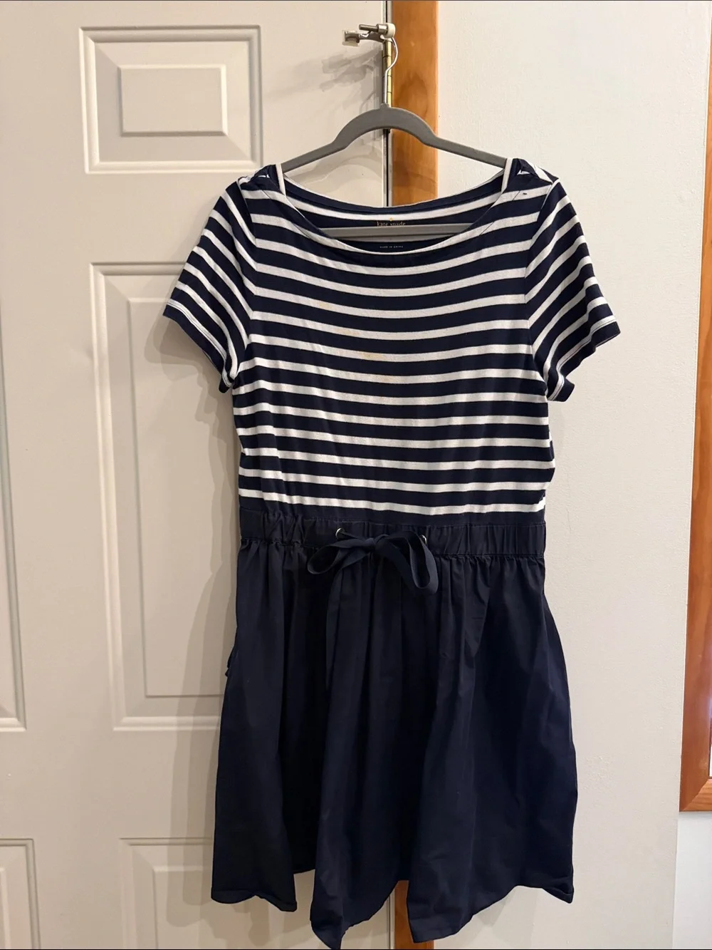 kate spade Navy and White Striped Midi Dress